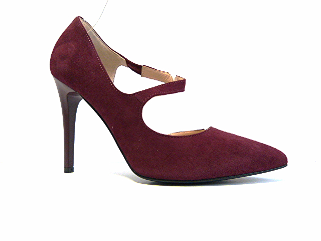 Boty Sala 37 Burgundské lodičky pásek se zapínáním na nohu, střední podpatek