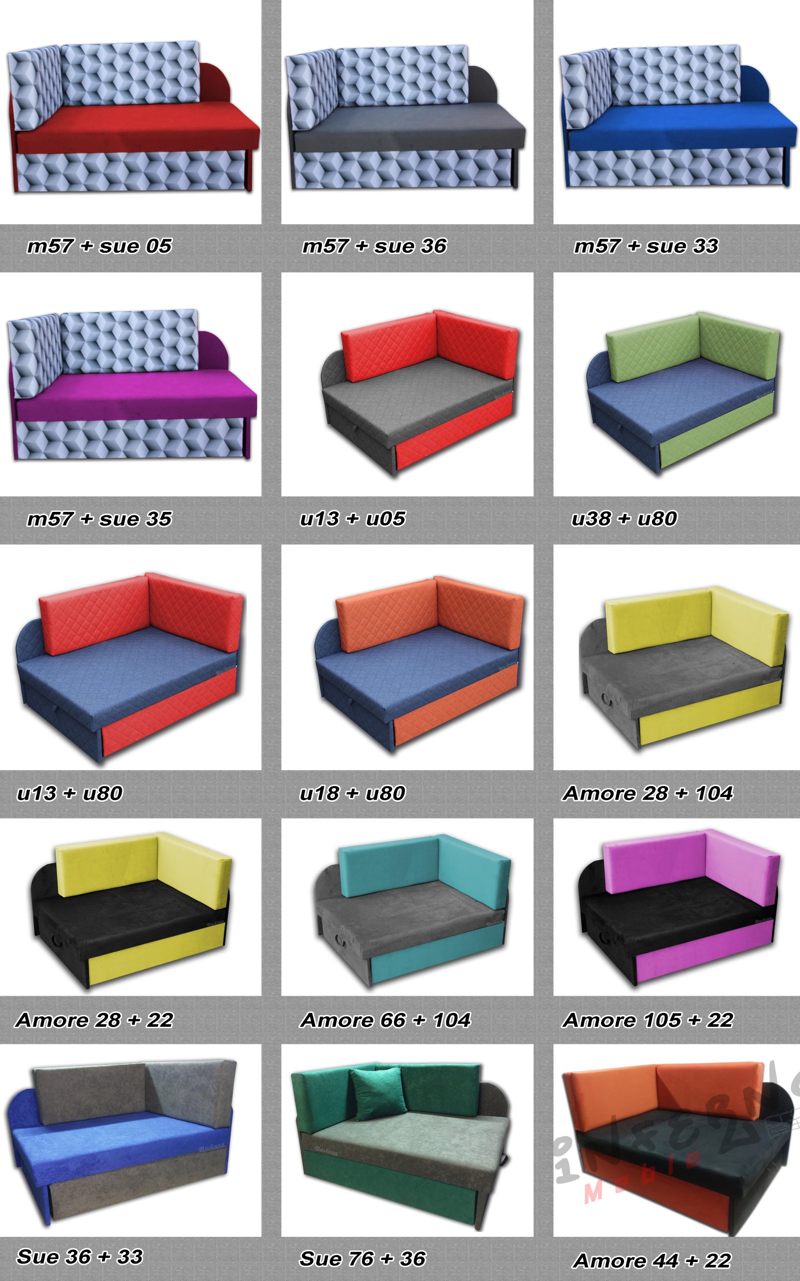 Narożnik dziecięcy, PRODUCENT, kubuś, sofka, łóżko Długość 172 cm