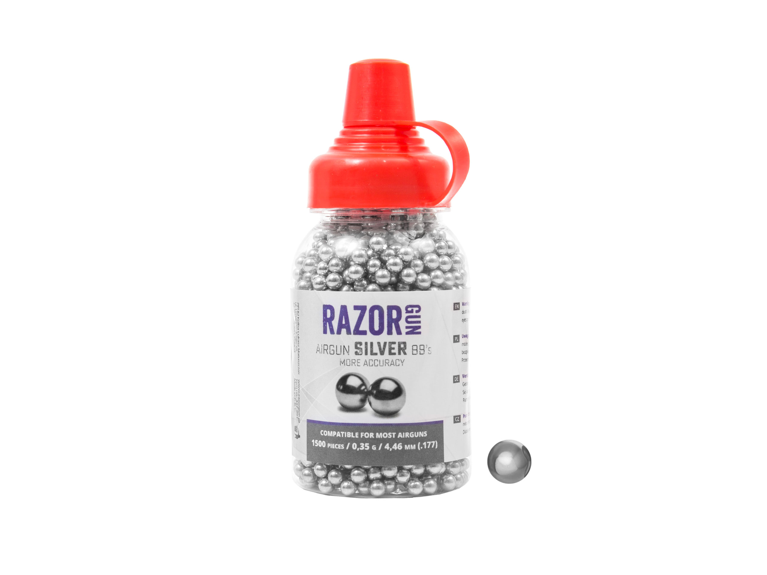 

Śrut BBs RazorGun 4,46 mm kulki stalowe 1500 szt