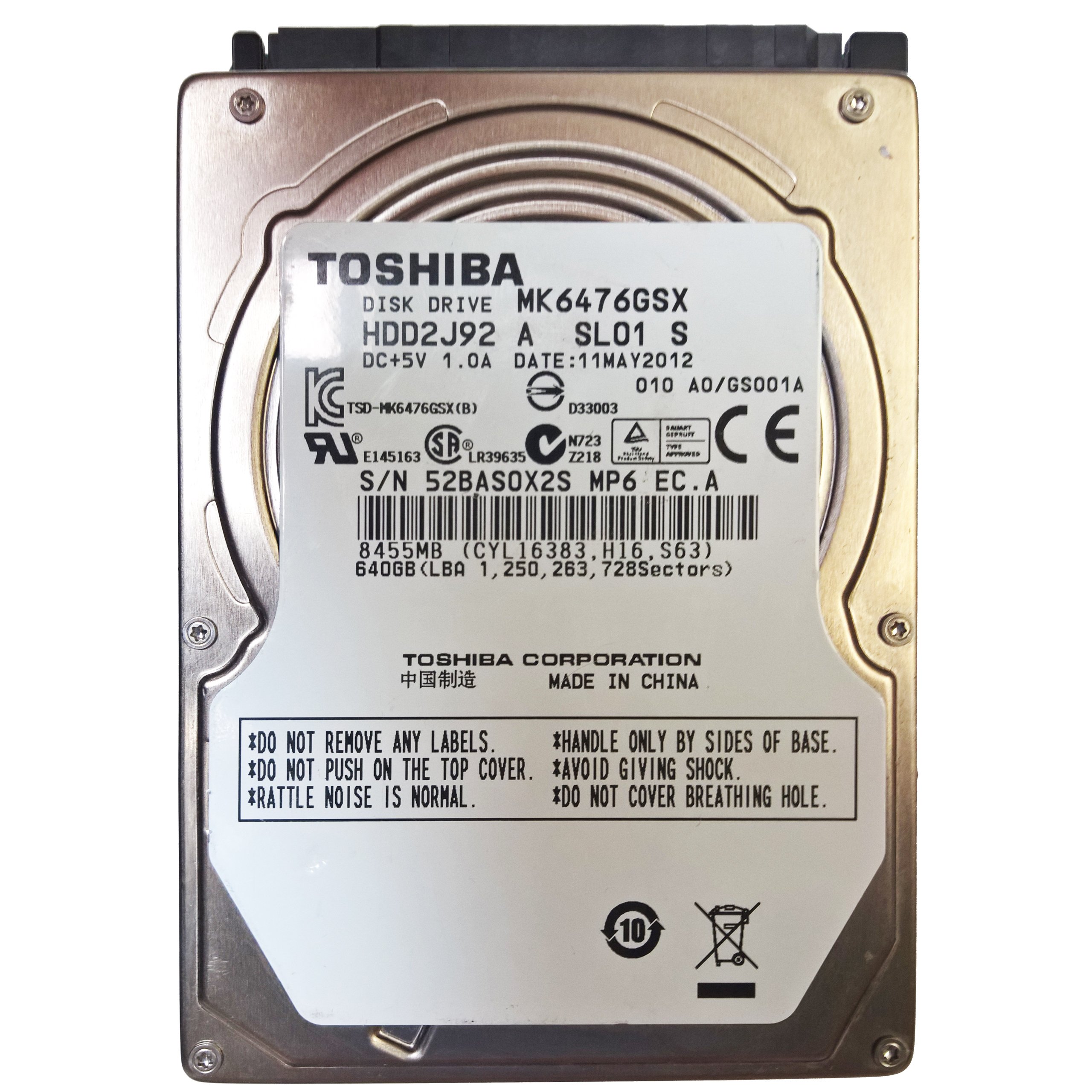 TOSHIBA MK6476GSX | HDD2J92 A SL01 S | darca OpG