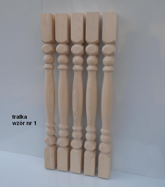 TRALKI BALKONOWE 65X65mm ŚWIERKOWE - TRALKA -GRUBE Materiał drewno