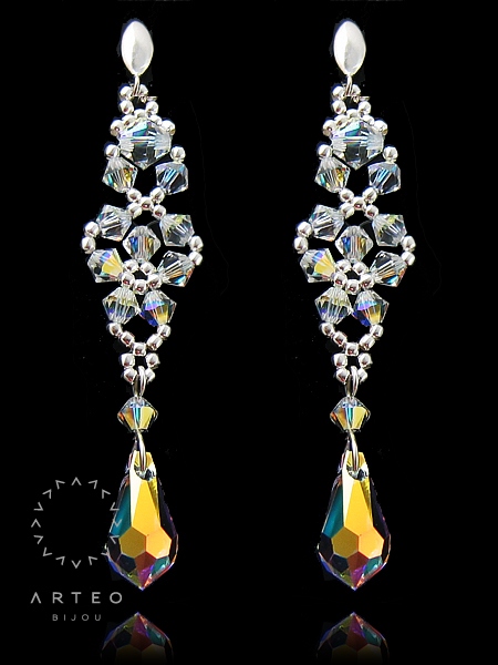 

Kolczyki z kryształów opalizujących Swarovski 1805