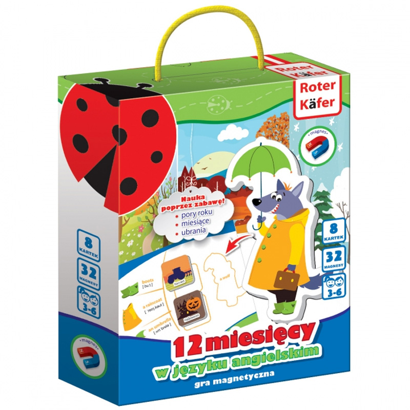 MAGNETYCZNA GRA EDUKACYJNA 12 MIEŚ W J. ANGIELSKIM Wersja językowa gry polska