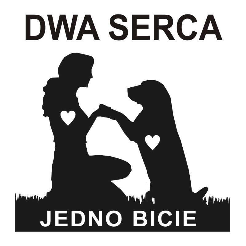 

Naklejka na samochód Dwa Serca, Jedno Bicie, Pies