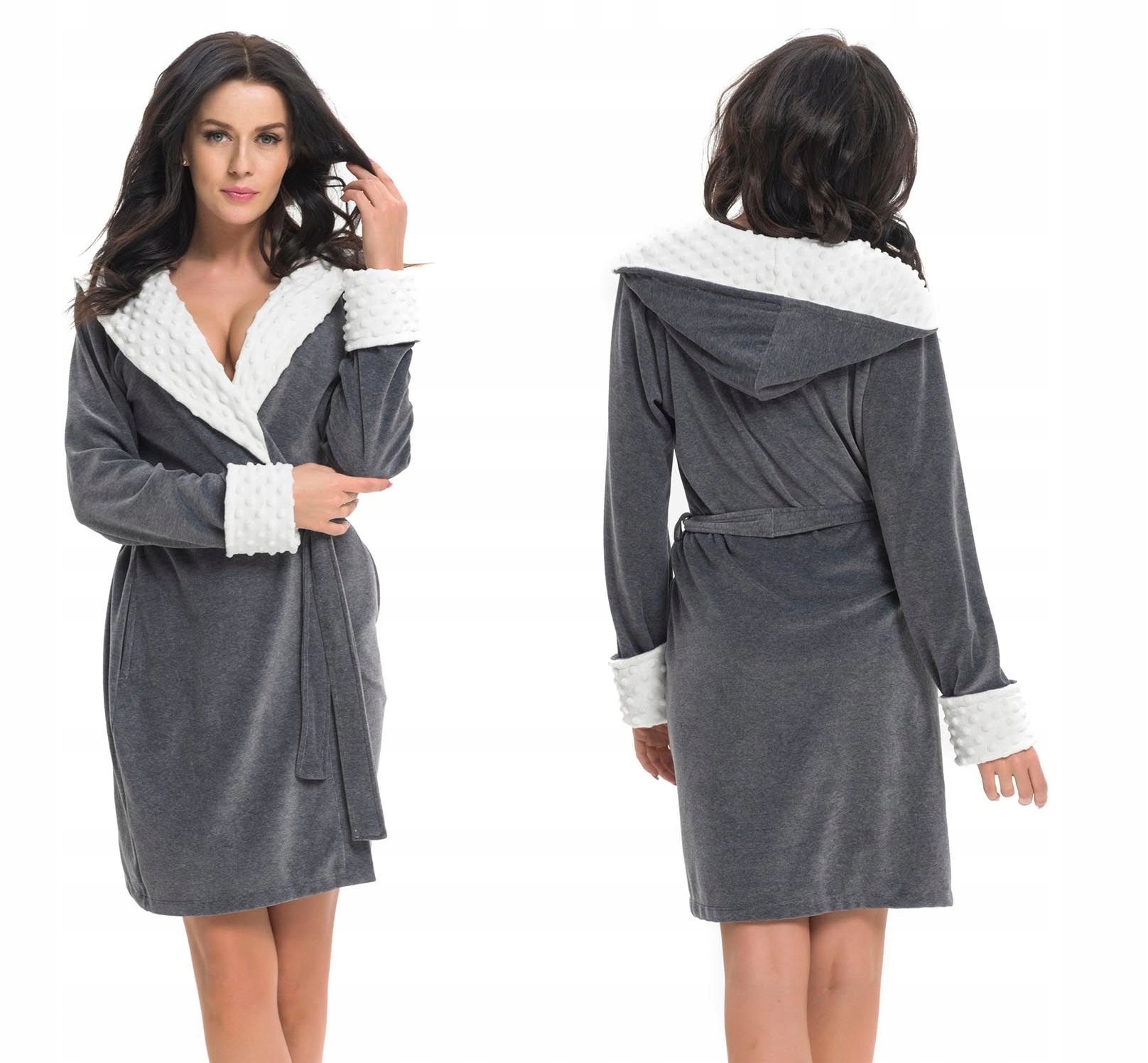 

Dobranocka 7059 welurowy szlafrok *L* dark grey