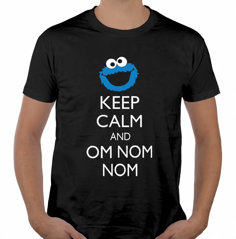 

Om Nom Nom koszulka cookie monster keep calm L