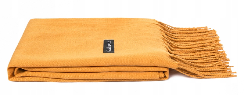 DUŻY SZAL szalik gład kaszmirowy KASZMIR MIODOWY Płeć kobieta