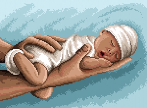 Výšivka křížová sada, kanva+mulina+jehly, 34x25