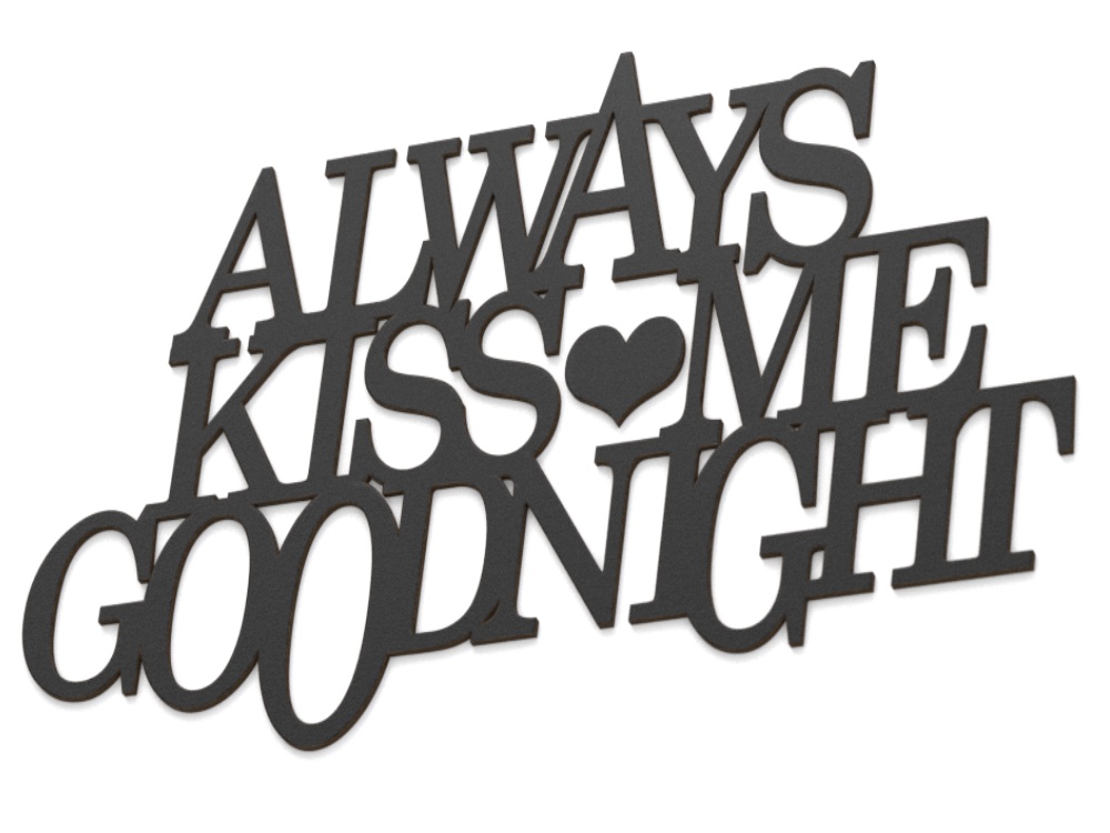 Drewniany Napis na ścianę Always kiss me goodnight Płeć chłopcy