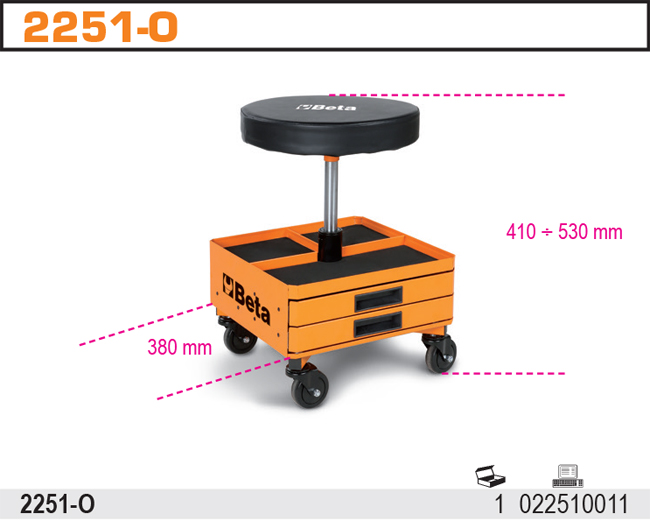 ВРАЩАЮЩИЙСЯ СТУЛ С 2 ЯЩИКАМИ BETA 2251-О