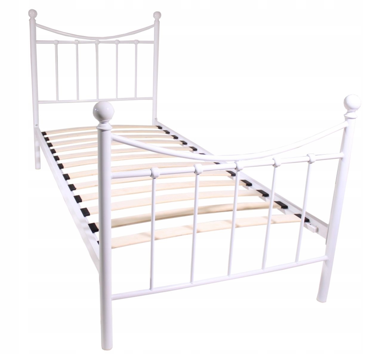 Кровать металлическая белая с каркасом 90Х200 + МАТРАС
