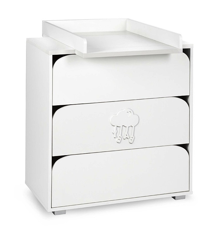 Komoda Nel Obláčik s prebalovacím pultom biela