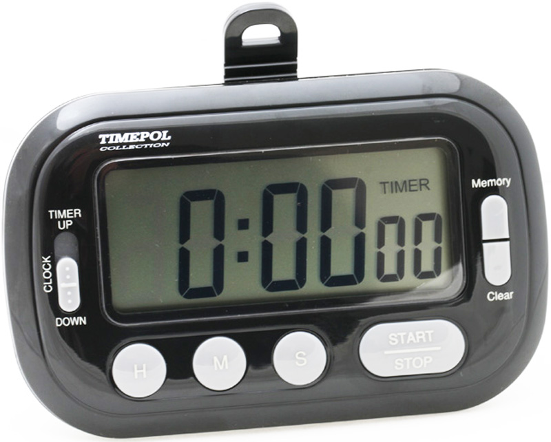 MINUTNIK Z PAMIĘCIĄ STOPER ZEGAR TIMER 24h LCD FV CZARNY Kod producenta TM89