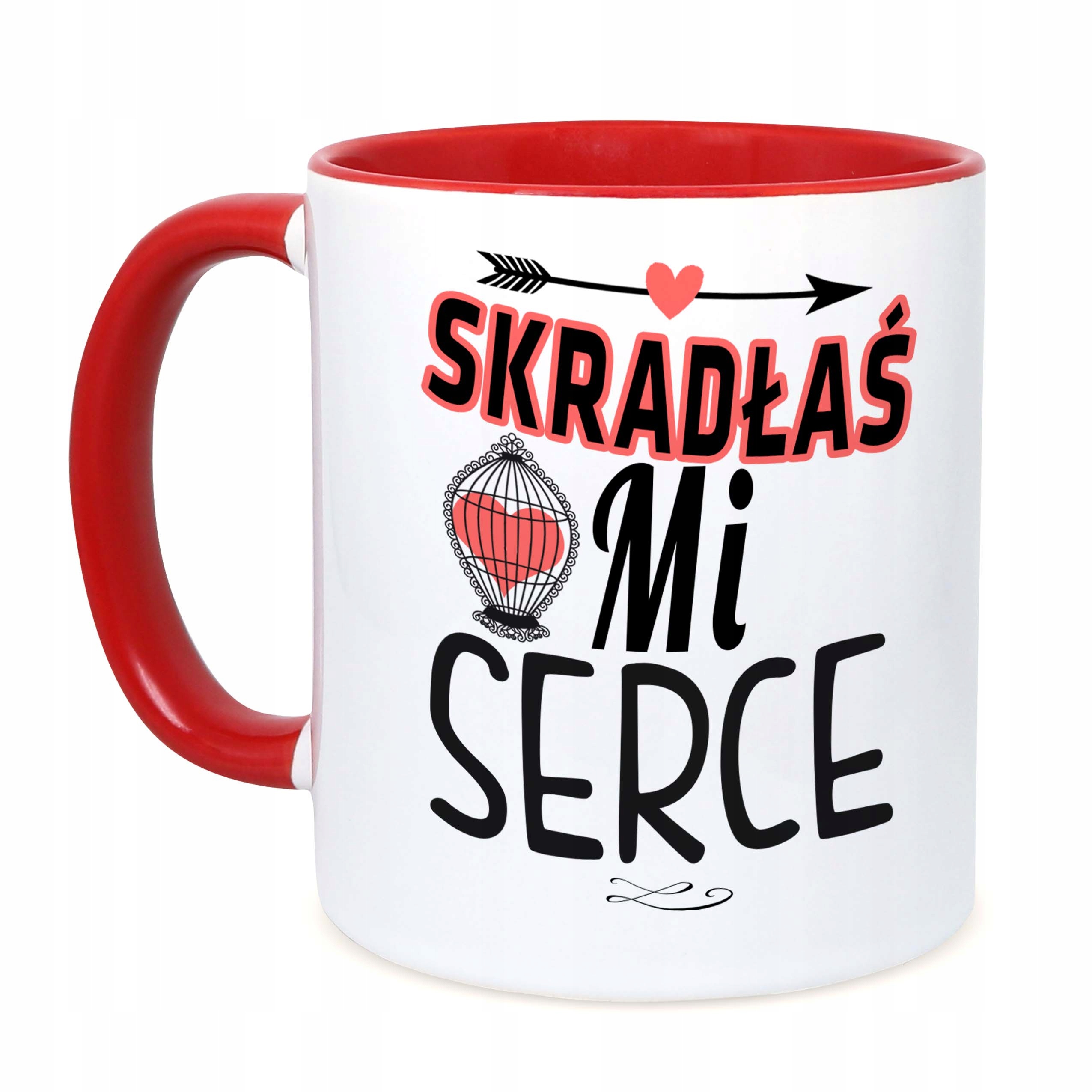 

Kubek czerwony Na Walentynki Dla Zakochanych