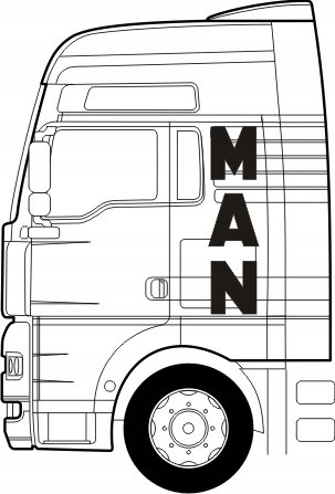 Наклейки-MAN для вертикальной кабины, полный комплект + бесплатно