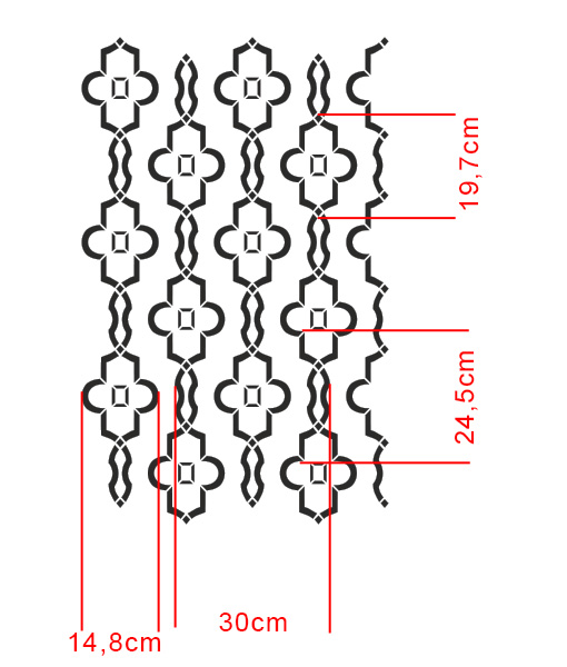 Fatamorgana - szablon malarski marokański Długość 100 cm