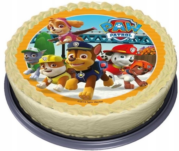 BARDZO GRUBY OPŁATEK NA TORT PSI PATROL DUŻY 20 CM