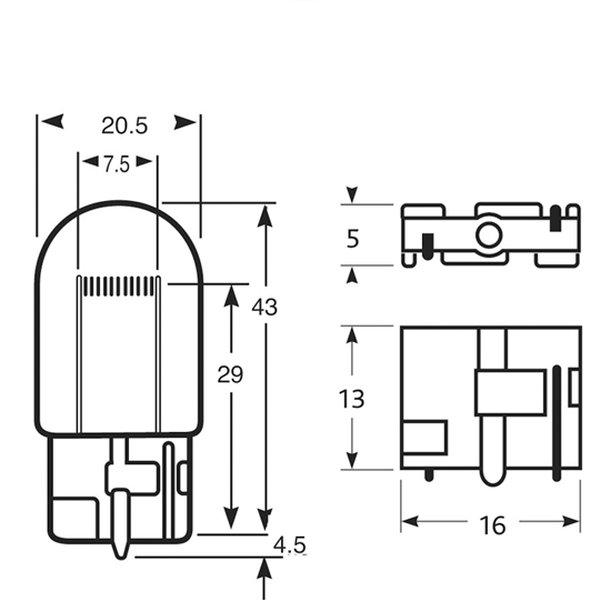 Żarówka M-TECH WY21W WX3x16d 12V/21W Żółta 1sztuka EAN (GTIN) 5901508512765