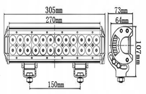 1144 - СВЕТОДИОДНАЯ ПАНЕЛЬ ГАЛОГЕННАЯ РАБОЧАЯ ЛАМПА 72W CREE 7200LM