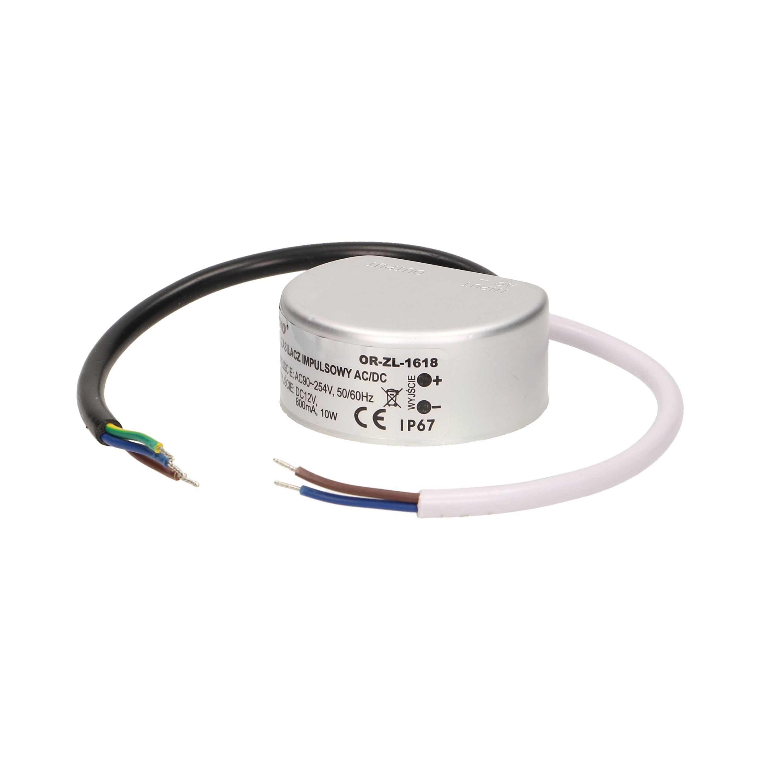 Zasilacz Driver AC/DC do żarówek pasków LED 10W 12V montowany do puszki Kod producenta Zasilacz dopuszkowy 12V 10W