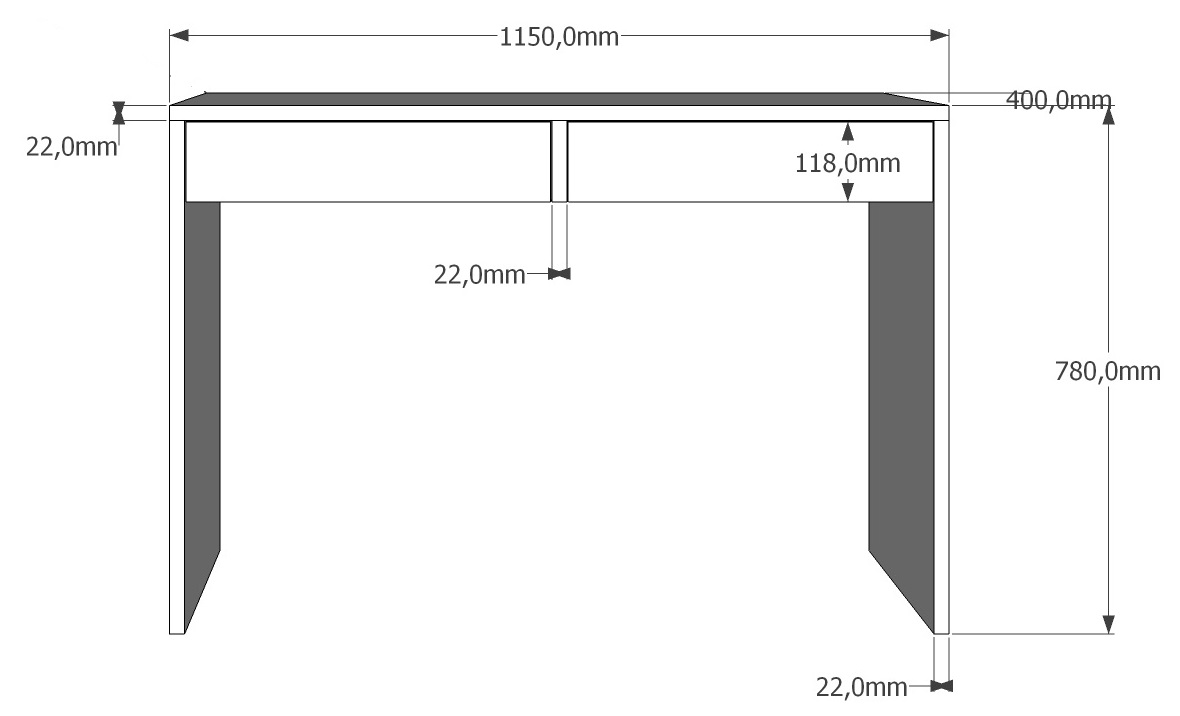 Biurko ASTRAL białe 115cm 2 szuflady UFC Marka Matkam