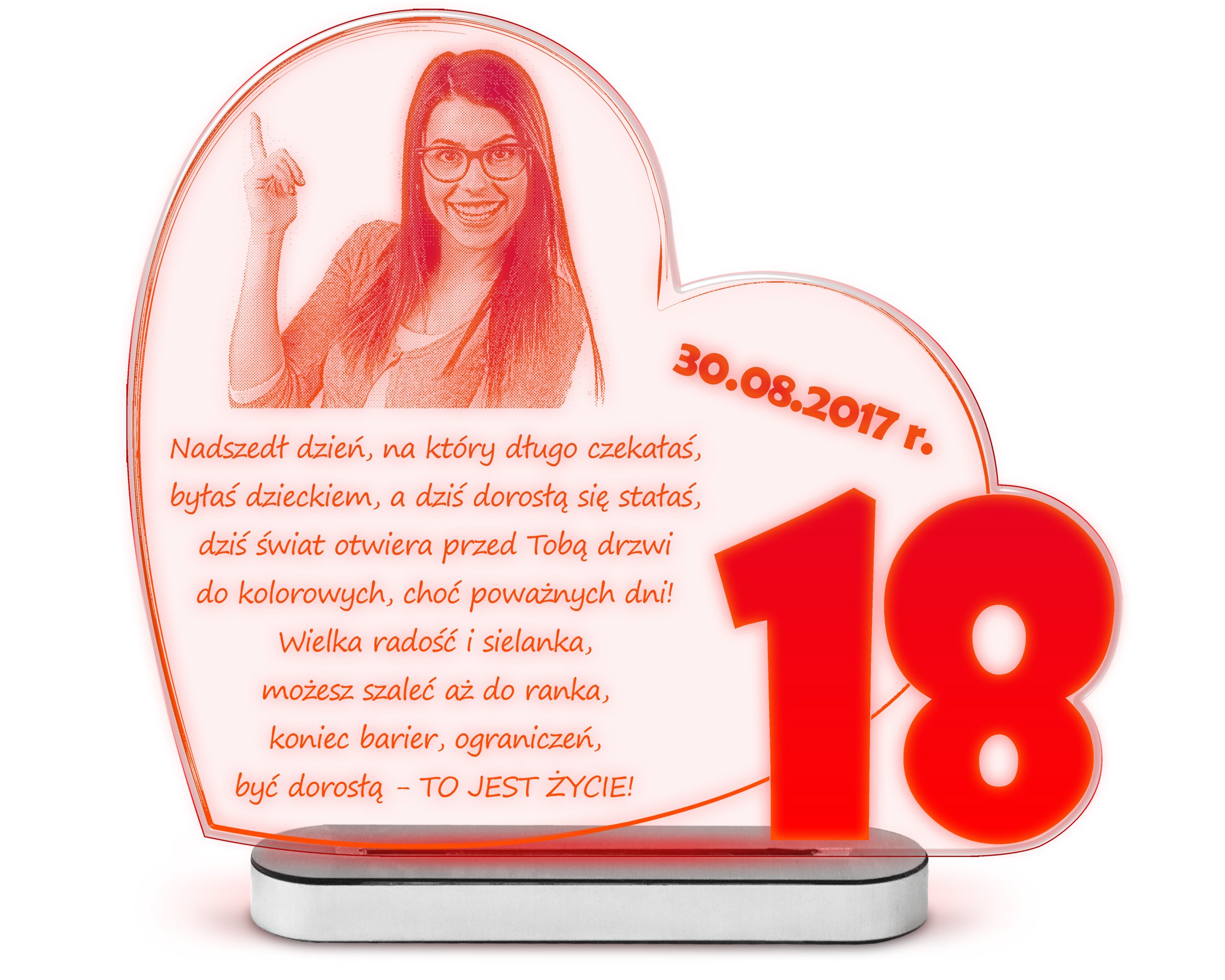 Podziękowania Dla Rodziców Na 18 Urodziny Prezent na 18, urodziny, imieniny Statuetka Lampka 6879808133 - Allegro.pl