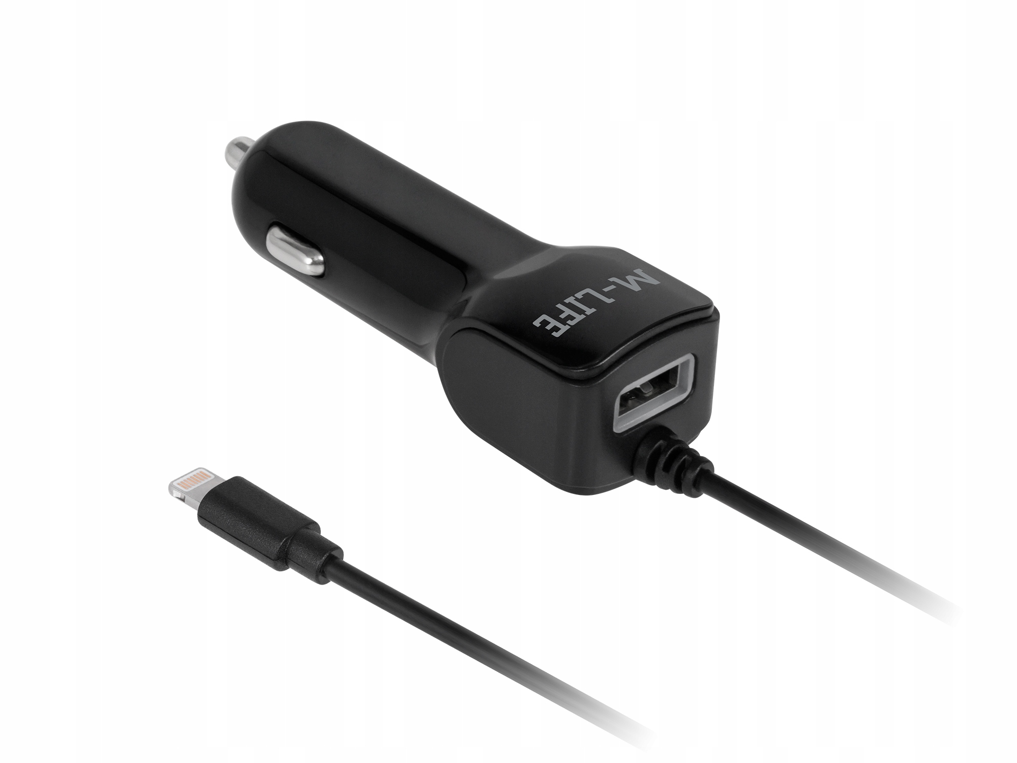 

Ładowarka samochodowa M-Life Lightning+USB 2100 mA