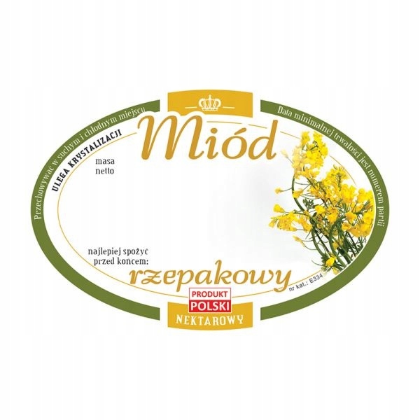 

Etykiety Owalne Samoprzylepne 100 rzepakowy nowe