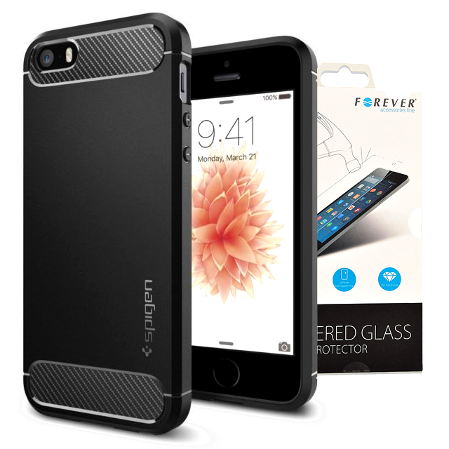 

Etui do iPhone 5s/SE szkło, Spigen Rugged Armor
