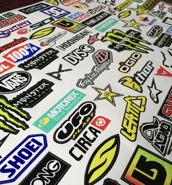 Zestawy naklejek 100/50cm ! Aż 128 wlep Zestaw naklejki na rower motor kask Producent TSS