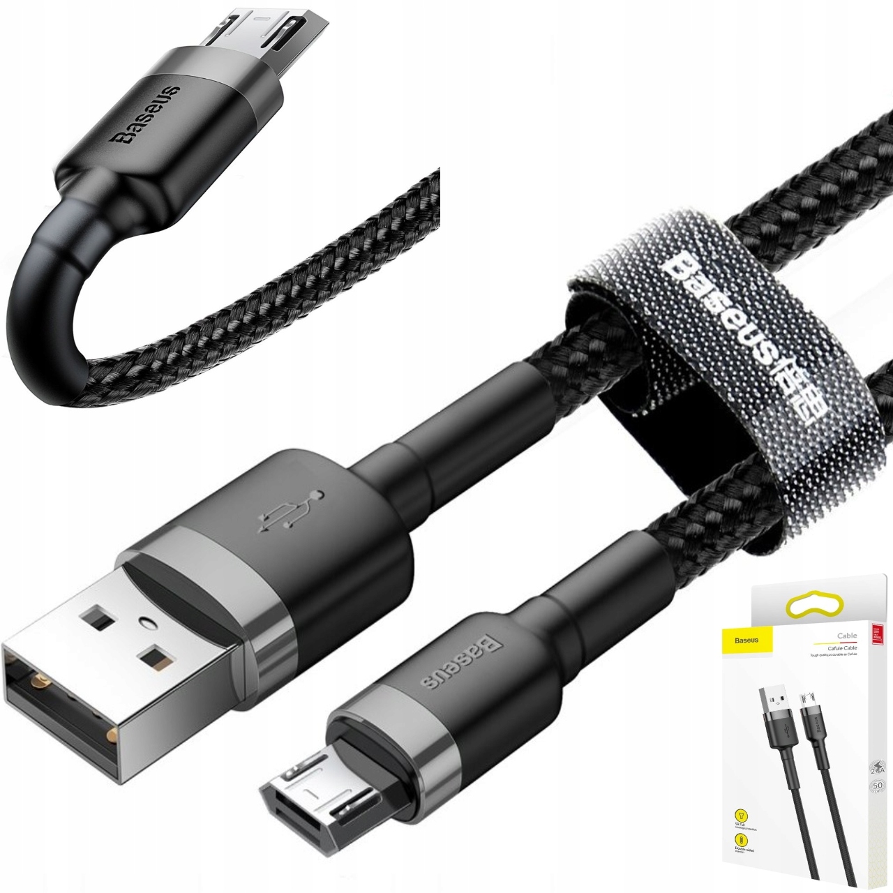 

Baseus Dwustronny Kabel 2.4A 1M Micro Usb Qc 3