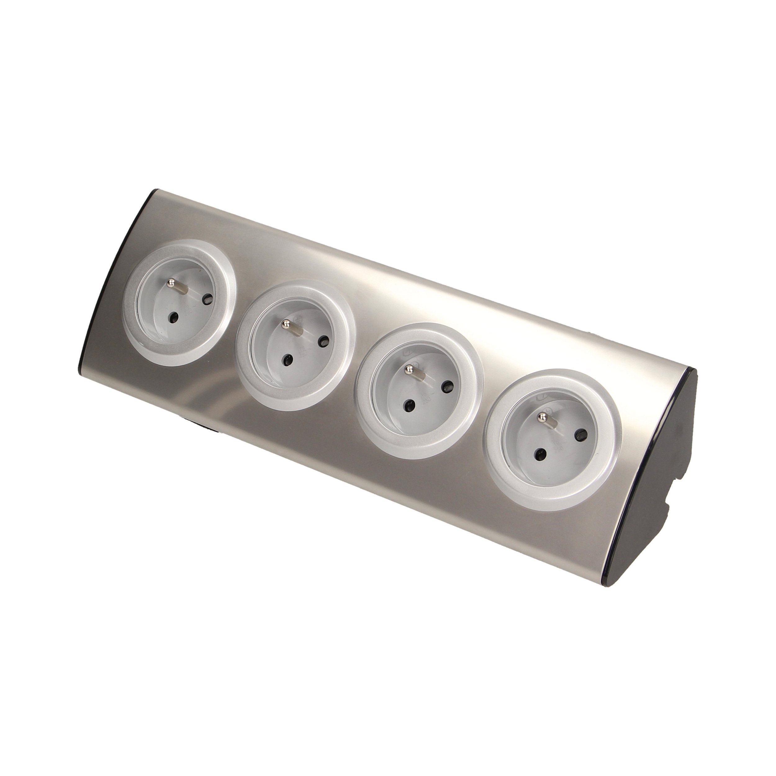 Povrchová rohová zásuvka Orno OR-AE-1340, 4x 230V, nerez