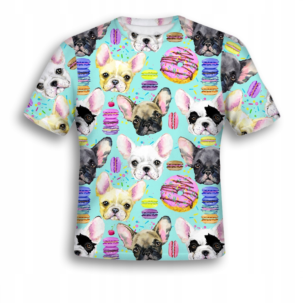 

Koszulka Fullprint T-shirt Ciastkowy Mops S Modna