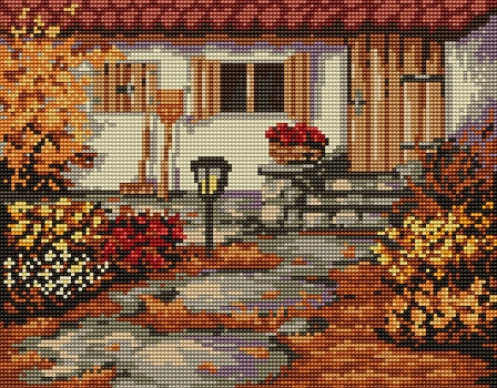 Výšivka křížová sada, kanva+mulina+jehly, 24x30