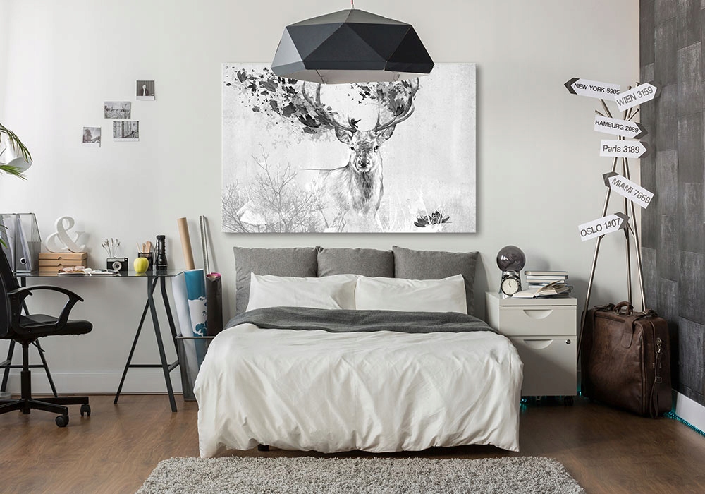 02266 Obraz na płótnie JELEŃ JESIENIĄ 120x80cm Kod producenta 02266