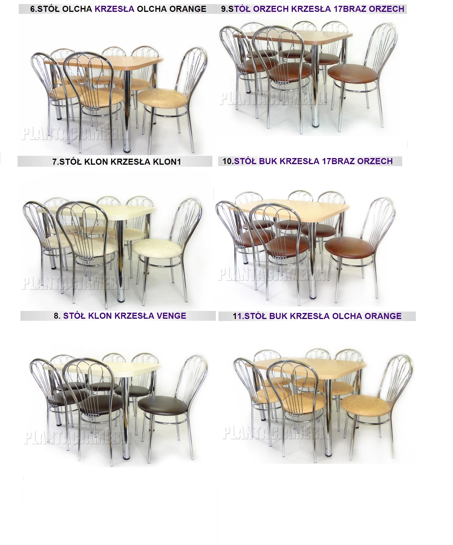 ZESTAW STÓŁ 100/65 CHROM +4 TULIPAN POLSKA KRZESŁA Szerokość stołu 65 cm