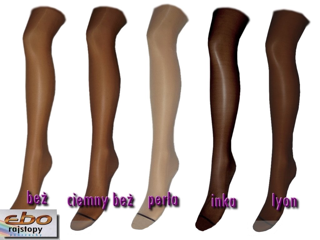 EBO Rajstopy Lycra 17 den r.5 cienkie, 15 kolorów Rozmiar 5