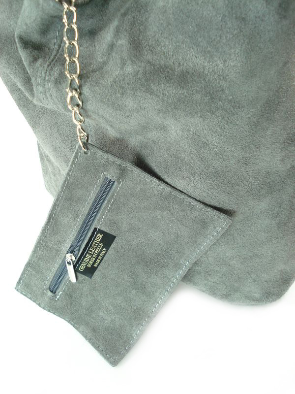 ZAMSZOWY WOREK WŁOSKA SKÓRA SHOPPER BAG SZARY Marka Vera Pelle