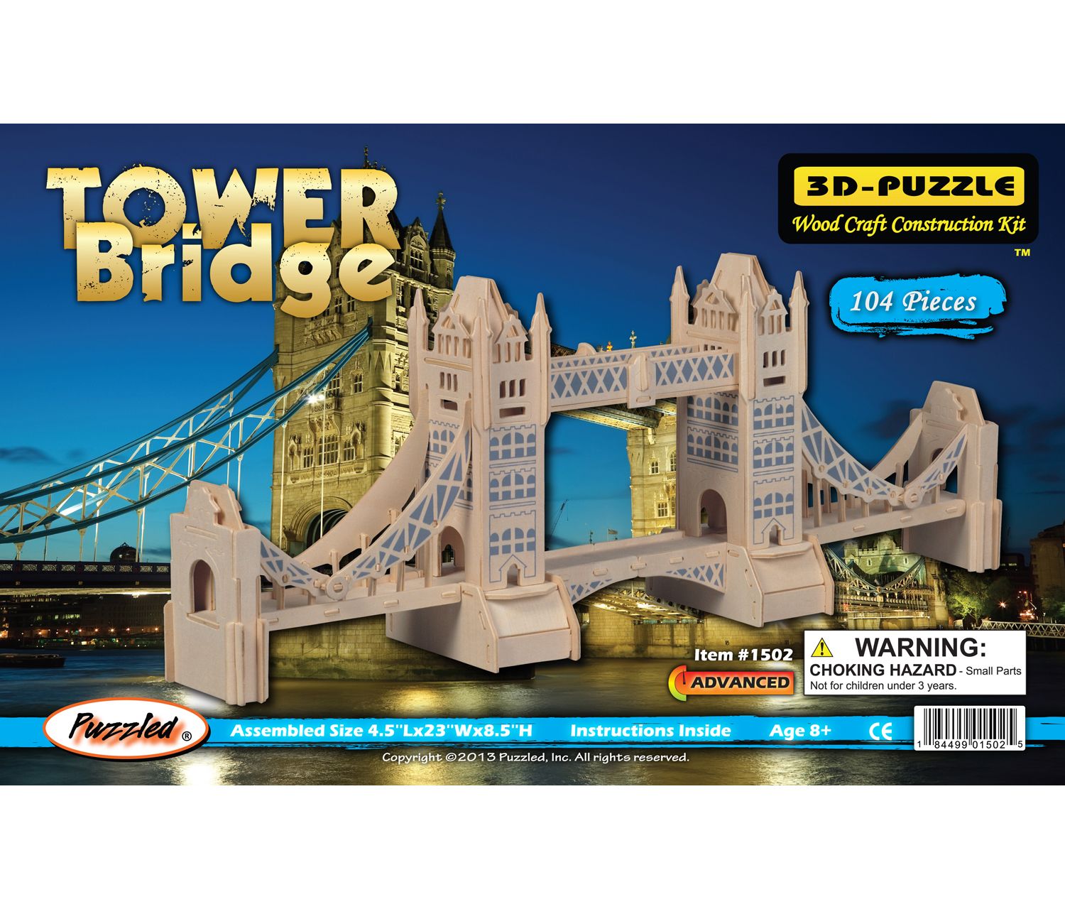 PUZZLE DREWNIANE 3D PRZESTRZENNE MOST TOWER BRIDGE Kolekcja 3D