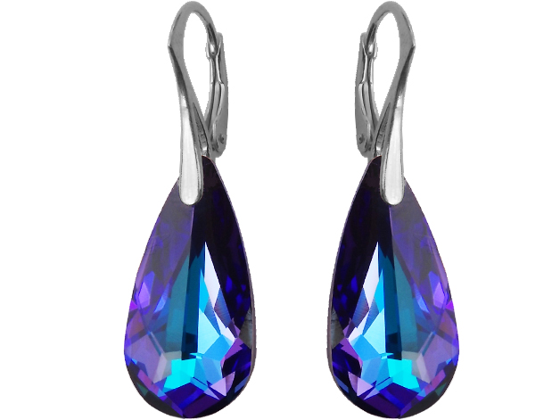 

Kolczyki Swarovski Migdał Kropla 24mm Heliotrope