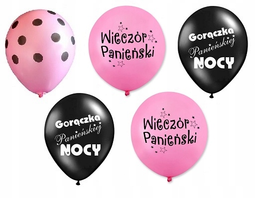 BALON NA WIECZÓR PANIEŃSKI BALONY 5 SZTUK KOMPLET