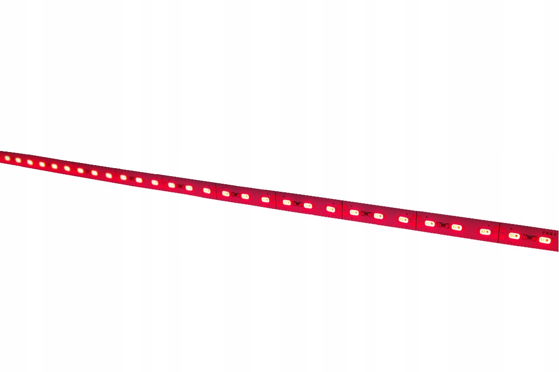 Svetlý, tuhý pás 5630 72 LED červený ČERVENÝ 12V