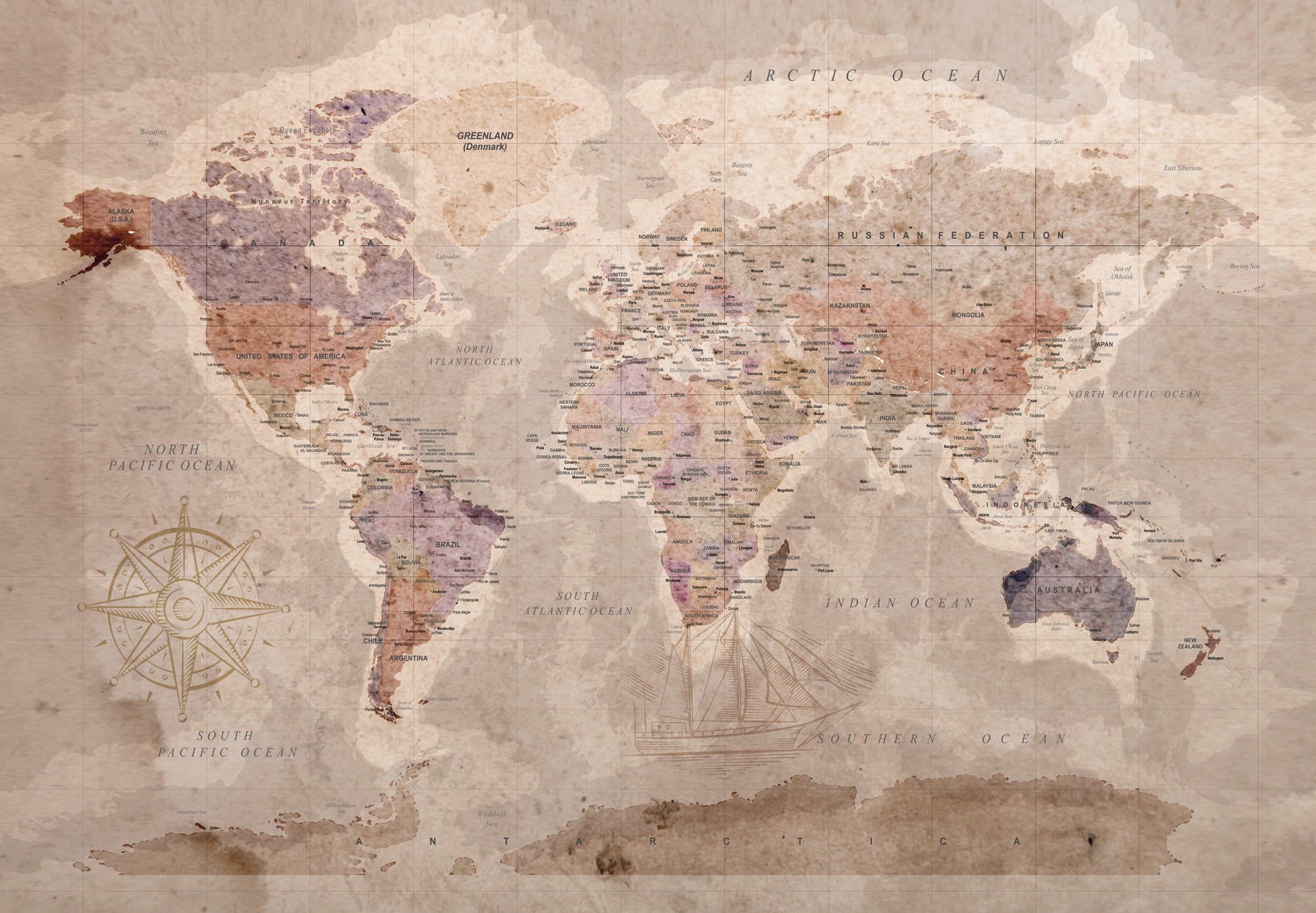 

Naklejka ścienna Mapa Świata Europy 125x85cm