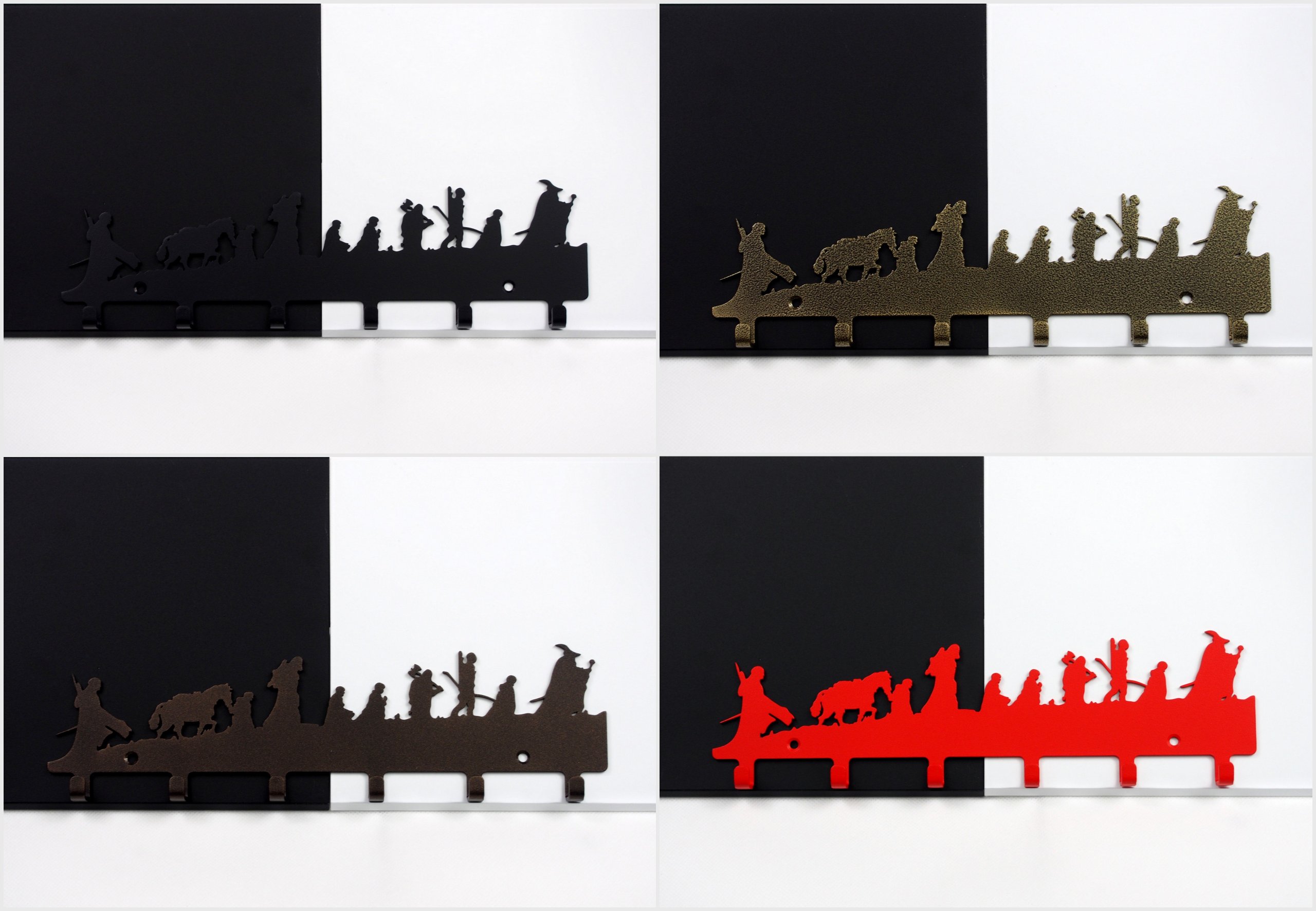 Wieszak na klucze 6 haczyków Bestseller 14 kolorów Materiał Metal