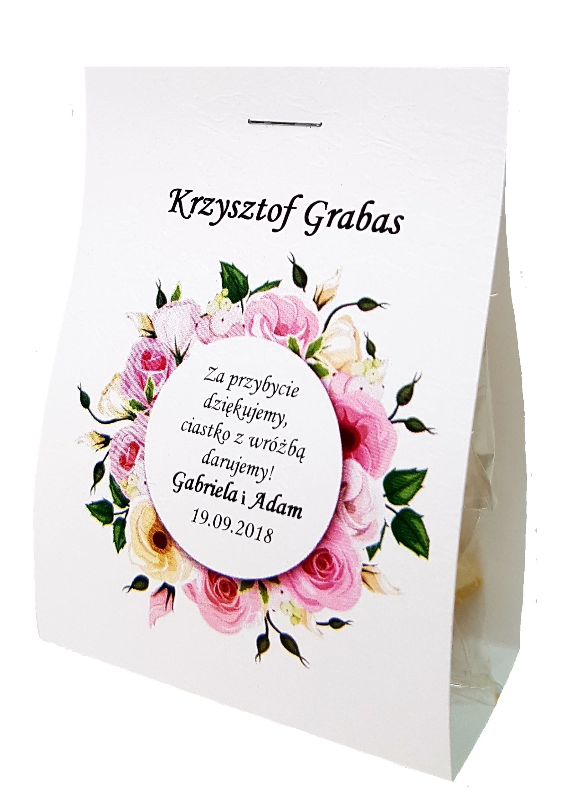 

winietka z podziękowaniem dla gości 2w1 ciastka