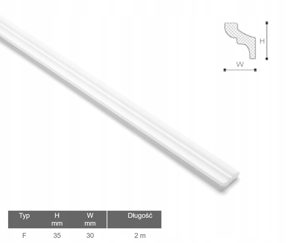 Listwa dekoracyjna NMC NOMASTYL -F- 35x30mm 2mb Zastosowanie wewnątrz