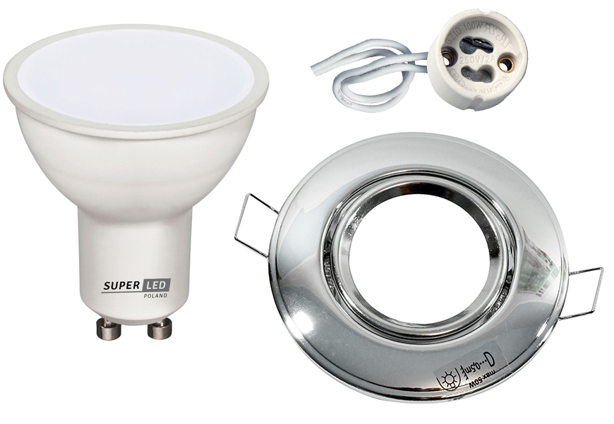 

Zestaw oprawa halogenowa Ruchoma okr Led GU10 5W