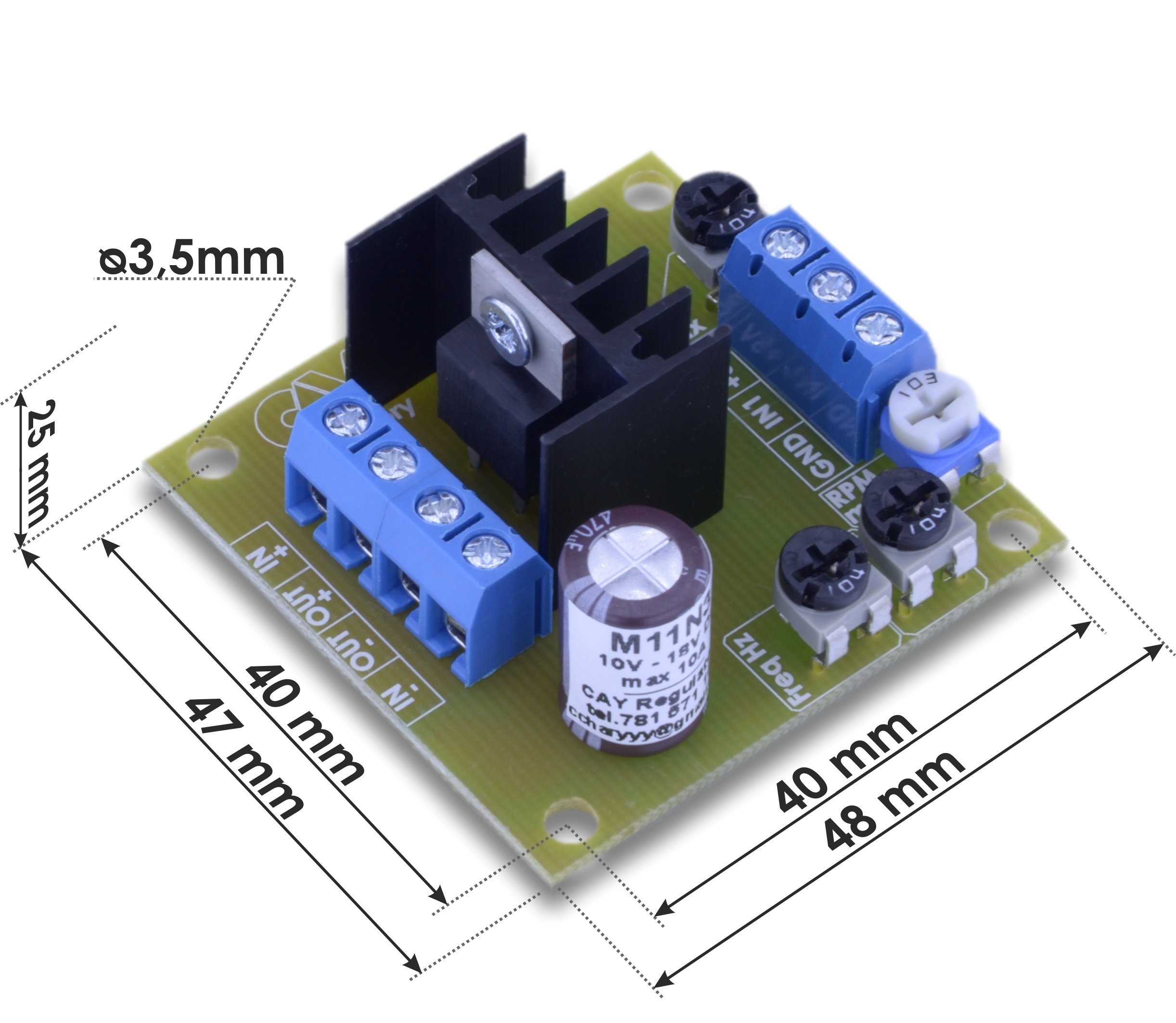 12V 10A Regulator obrotów silnika DC PWM cichy Model M11N3