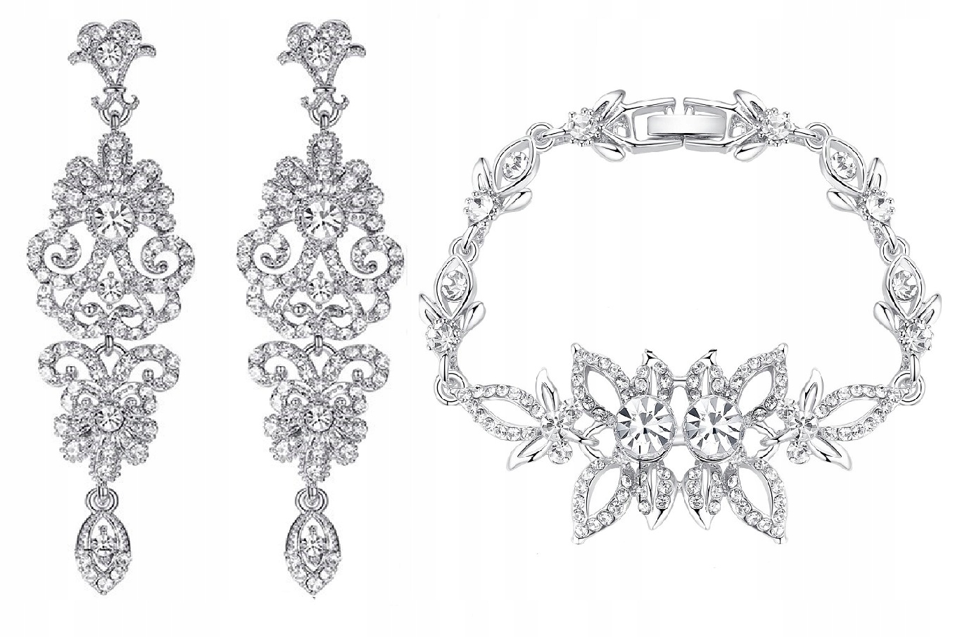 KOLCZYKI SREBRNE Z CYRKONIAMI, EFEKTOWNE, PIĘKNE Rodzaj zapięcia sztyft