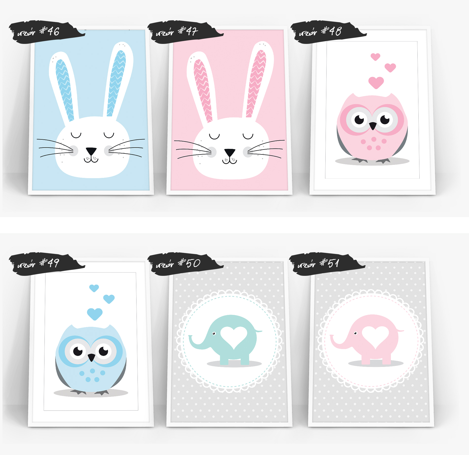 PLAKAT obrazki dla dzieci NOWE WZORY A3 + RAMKA Bohater brak